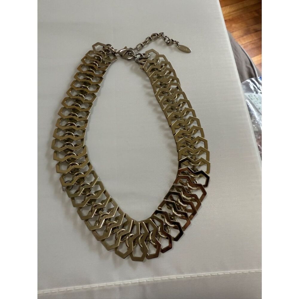 St Thomas Statement Goldtone Adjustable Industrial Style Quiet Luxury Necklace